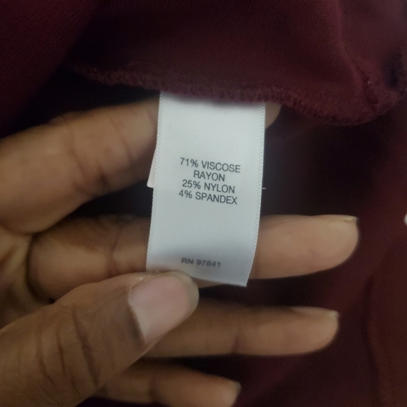 J. Jill Ponte 3/4 Sleeve Top Burgundy Red Size Small - Picture 6 of 6